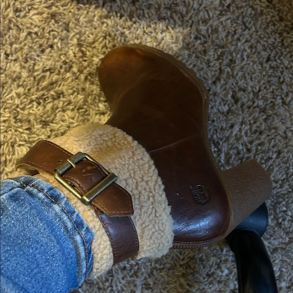 Timberland Glancy Teddy boots in brown leather preloved❤️